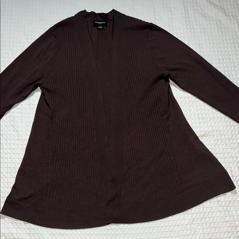 Liz Claiborne Women’s Brown Cardigan Sweater SZ L - Picture 4 of 7